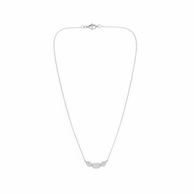 (Y)925 1.52CTW LG LAB GROWN DIAMOND BEZEL SET EMERALD & PEAR CUT DIAMONDS 16” +2 CHAIN