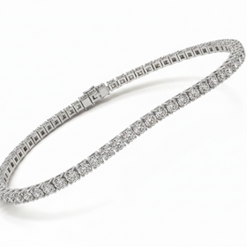 DIAMOND TRADERS INTERNATIONAL (Y)925 5.0CT LG DIA LAB GROWN DIAMOND SILVER TENNIS BRACELET
