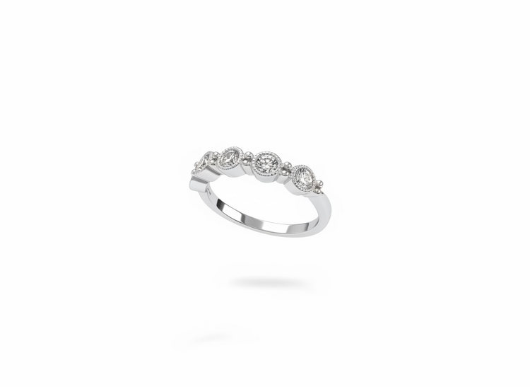 HJ NAMDAR (Y)14KW 0.40 DIA 5 STONE BEZEL SET ROUND DIAMOND BAND