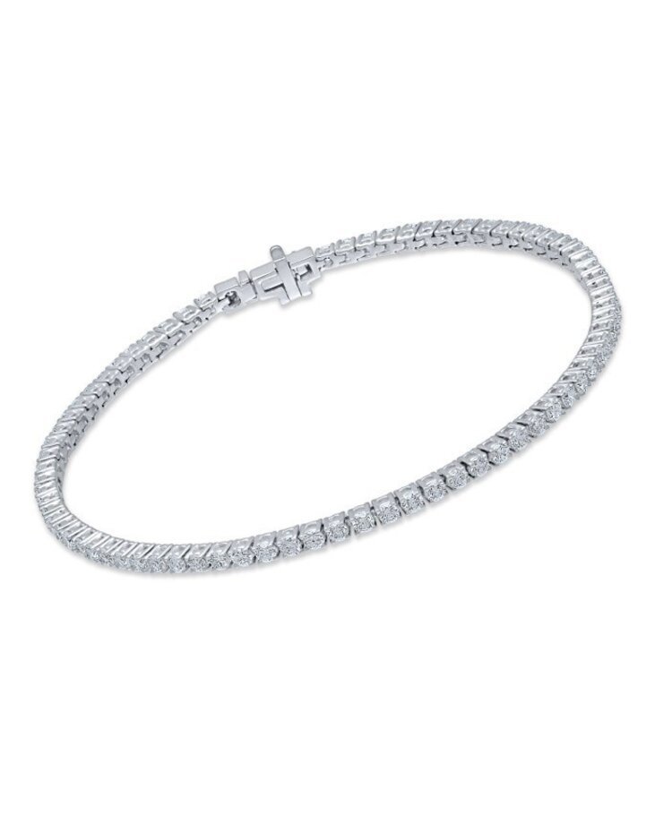 DIAMOND TRADERS INTERNATIONAL (Y)925 5.00CTW LG TENNIS BRACELET HIDDEN SAFETY