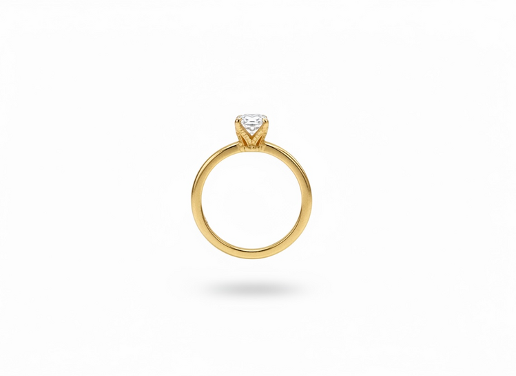 (X)14KY LG 1.03CT EC F/VS2 LAB GROWN CENTER IGI CERTIFIED #LG630443077 .10CTW NAT DIAMONDS HIDDEN PRONG SOLITAIRE RING