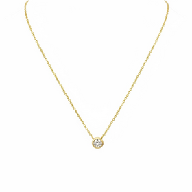 (Z)14KY .70CT DIA BEZEL SET ROUND DIAMOND NECKLACE
