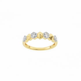 HJ NAMDAR (R)14KY 0.20 DIA HEXAGONAL DIAMOND RING