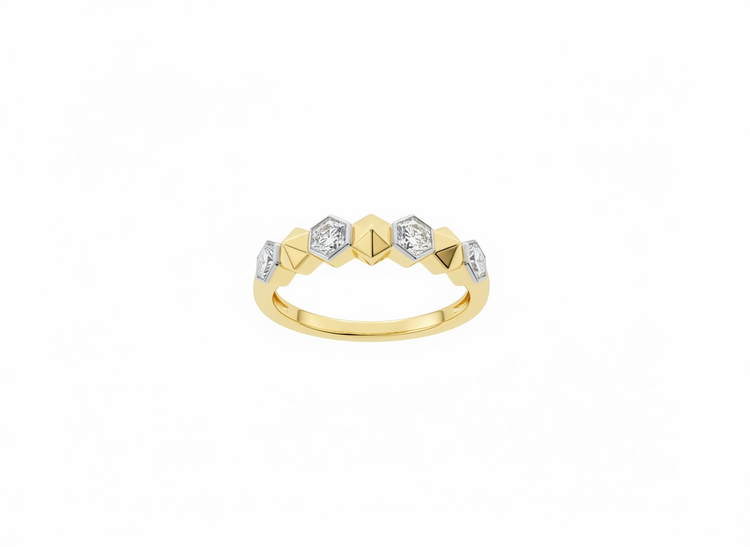 HJ NAMDAR (R)14KY 0.20 DIA HEXAGONAL DIAMOND RING