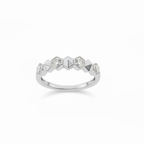 HJ NAMDAR (R)14KW 0.20 DIA HEXAGONAL DIAMOND RING