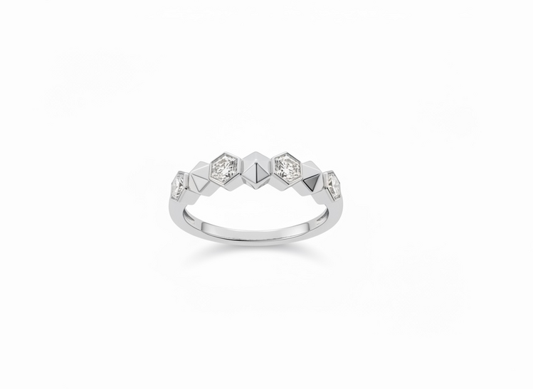 HJ NAMDAR (R)14KW 0.20 DIA HEXAGONAL DIAMOND RING