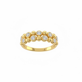 HJ NAMDAR (Y)14KY 0.35 DIA ALTERNATING BEZEL AND BALL DIAMOND RING