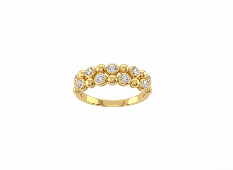 HJ NAMDAR (Y)14KY 0.35 DIA ALTERNATING BEZEL AND BALL DIAMOND RING