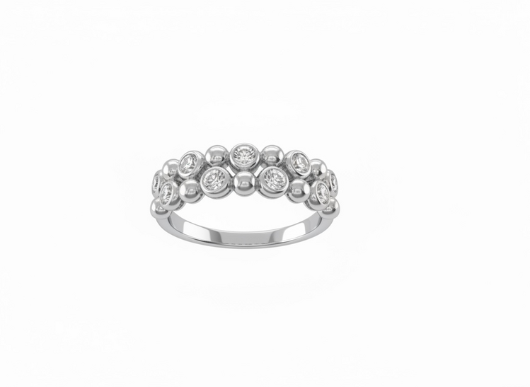 HJ NAMDAR (Y)14KW 0.35 DIA ALTERNATING BEZEL AND BALL DIAMOND RING