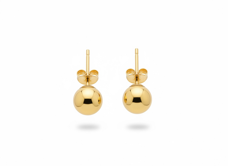 (Y)14KY 6MM SOLID GOLD BALL STUDS