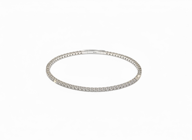 (Y)LG 14KW 2.00CTW E-G/VS FLEXIBLE BANGLE LAB GROWN DIAMOND WHITE GOLD