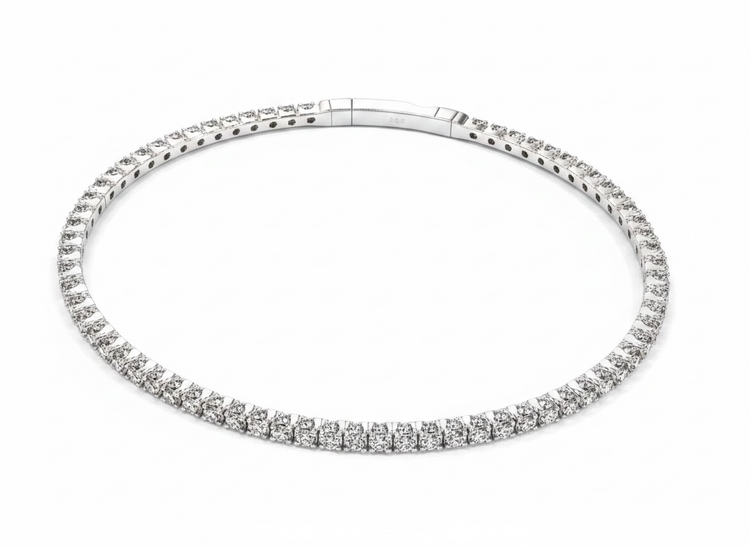 (Y)LG 14KW 2.00CTW E-G/VS FLEXIBLE BANGLE LAB GROWN DIAMOND WHITE GOLD
