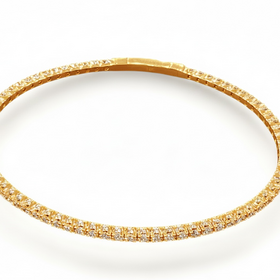 (Y)LG 14KY 4.00CTW E-G/VS FLEXIBLE BANGLE LAB GROWN DIAMOND YELLOW GOLD