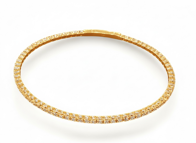 (Y)LG 14KY 4.00CTW E-G/VS FLEXIBLE BANGLE LAB GROWN DIAMOND YELLOW GOLD