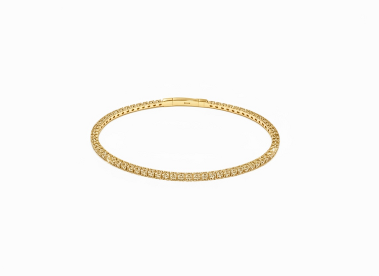 (Y)LG 14KY 4.00CTW E-G/VS FLEXIBLE BANGLE LAB GROWN DIAMOND YELLOW GOLD