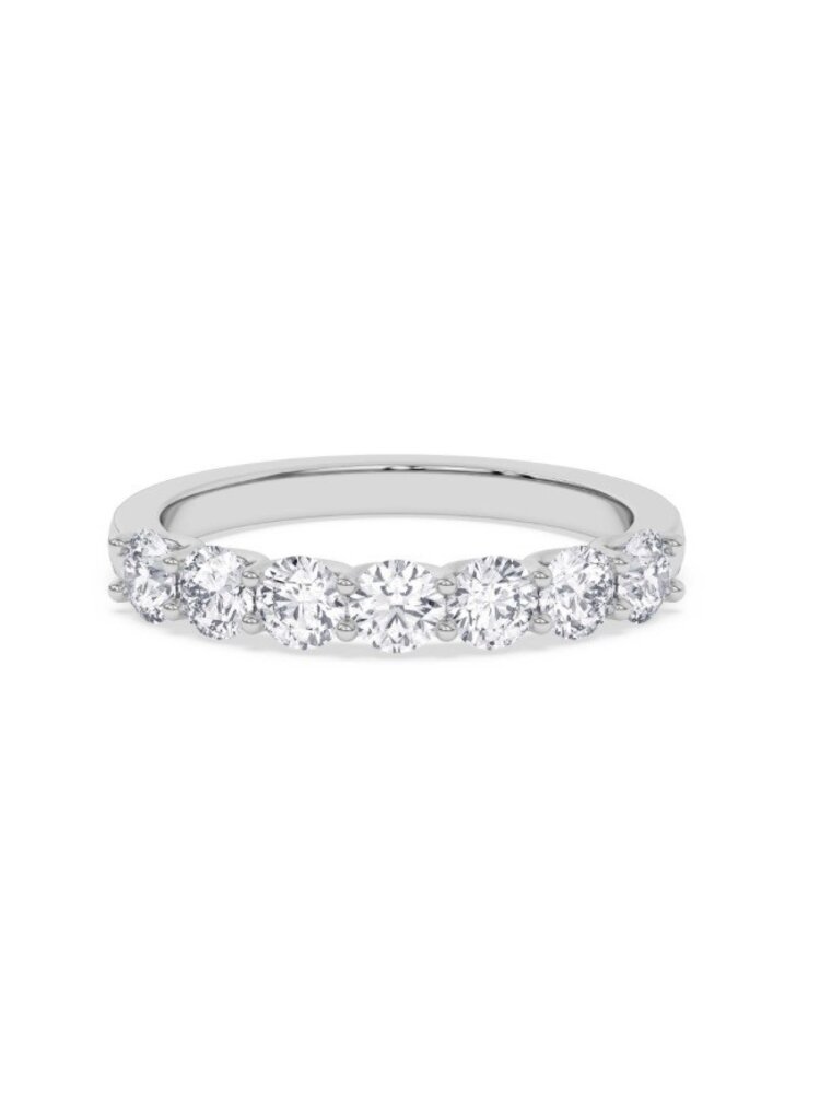 (Y)LG 14KY 0.96CTW DIA ROUND CUT 5 STONE BAND U SHARED PRONG WHITE GOLD