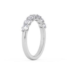 (Y)LG 14KW 2.00CTW DIA ROUND CUT 7 STONE BAND U SHARED PRONG WHITE GOLD