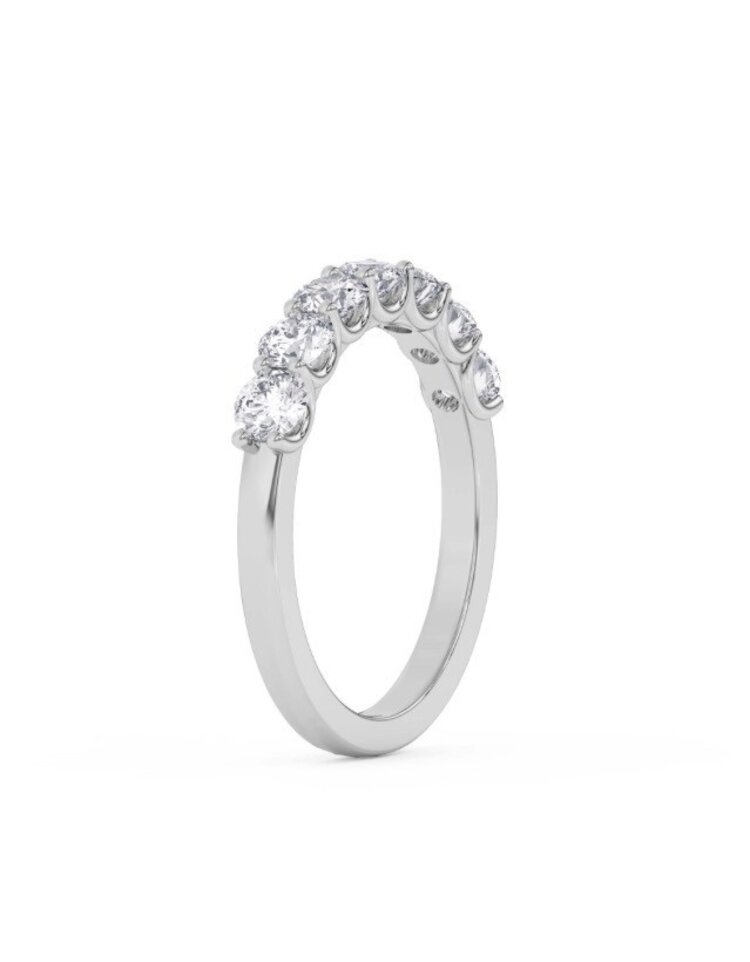 (Y)LG 14KW 2.00CTW DIA ROUND CUT 7 STONE BAND U SHARED PRONG WHITE GOLD