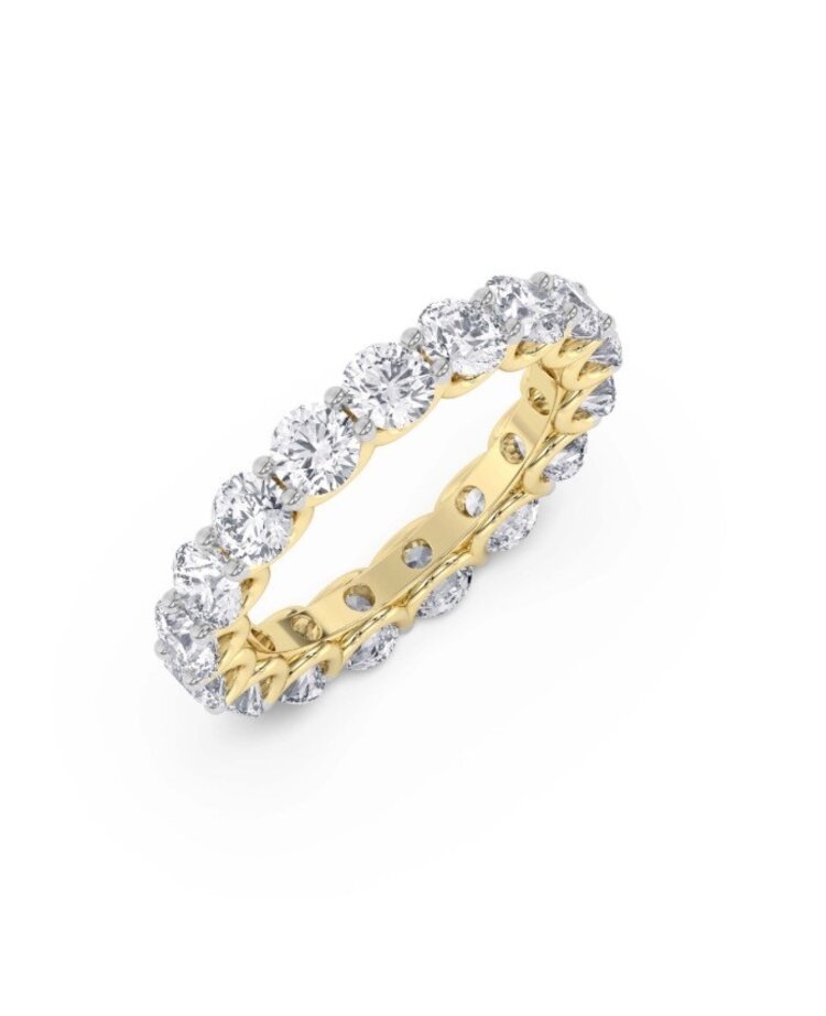 (Y)LG 14KY 4.26CTW DIA ROUND CUT ETERNITY BAND U SHARED PRONG YELLOW GOLD