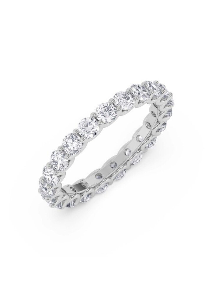 (Y)LG 14KW 1.80CTW DIA ROUND CUT ETERNITY BAND U SHARED PRONG WHITE GOLD