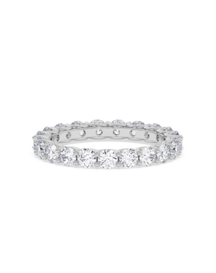(Y)LG 14KW 1.80CTW DIA ROUND CUT ETERNITY BAND U SHARED PRONG WHITE GOLD