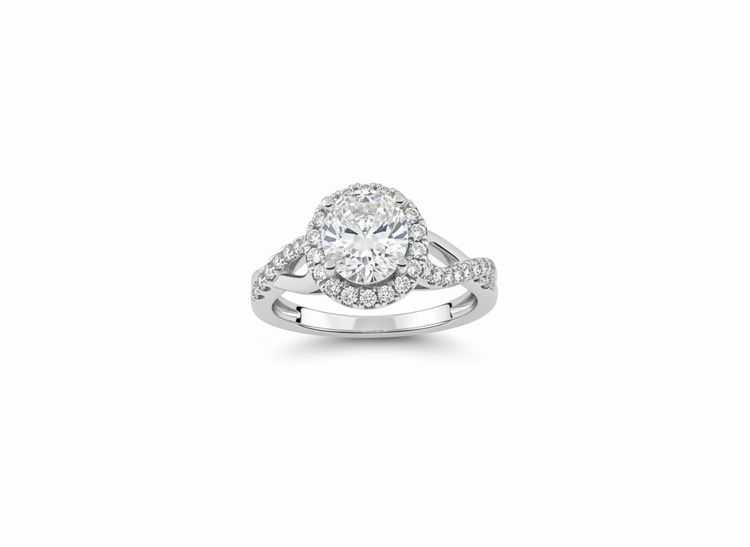 DIAMOND TRADERS INTERNATIONAL (Y)14KW 2.0CT ROUND LG IGI 2.5 CTW SET IN INFINITY HALO 14K WHITE GOLD