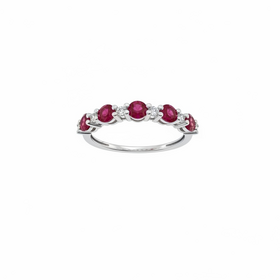 HJ NAMDAR (Y)14KW .73 RUBY .10 DIAMOND PRONG BAND