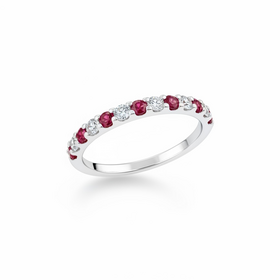 HJ NAMDAR (Y)14KW .36 RUBY .21 DIAMOND PRONG BAND