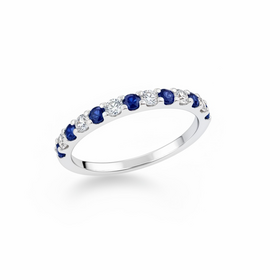 HJ NAMDAR (Y)14KW .28 SAPPHIRE .20 DIAMOND PRONG BAND