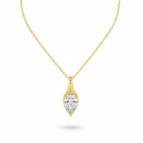 DIAMOND TRADERS INTERNATIONAL (Y)14KY 0.63 LG PEAR LAB GROWN DIAMOND GOLD NECKLACE