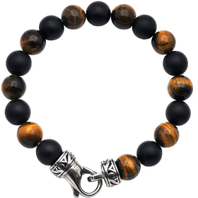 BLACKJACK (Y)TIGER EYE & ONYX BJ BRACELET