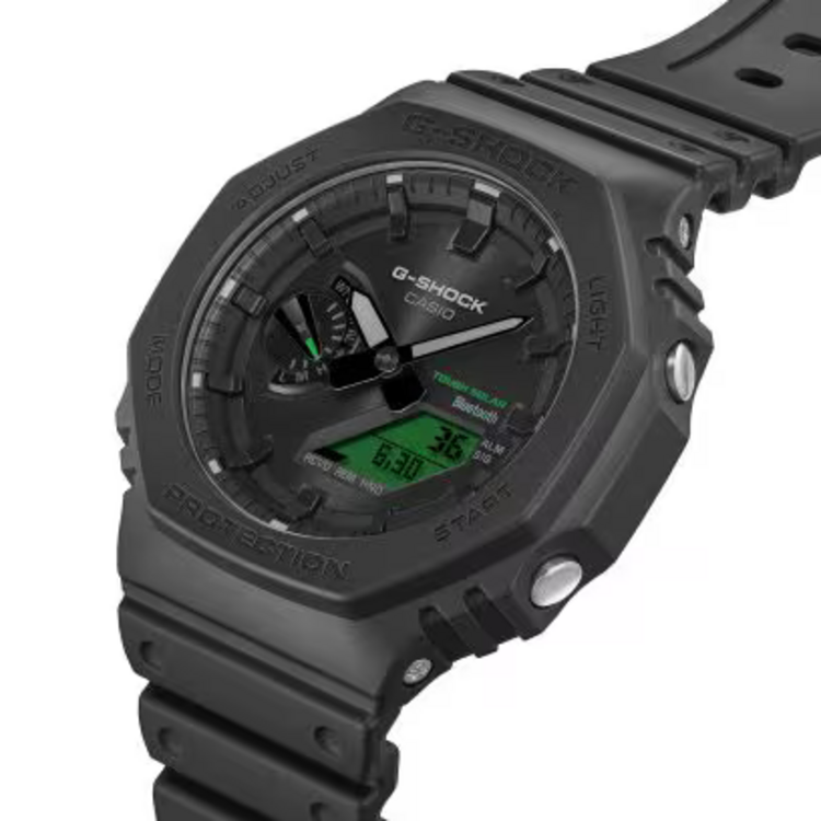 G-SHOCK G-SHOCK GAB2100BEG-1 , Bring in a cool, modern look with the sharp, stylish contrast of electro green against timeless black.