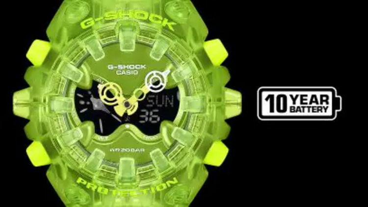 G-SHOCK G-SHOCK GAV01SKE-3A , Indulge your love of G-SHOCK toughness and your appreciation of distinctive design! Check out a whole new GA-V01 reinterpretation of construction and translucent design inspired by tech products from the Y2K era.