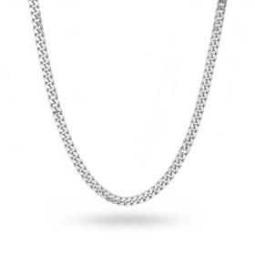 Silver Palace (X)925 RHD PLATE CURVED SILVER CHAIN NECKLACE