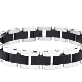 BLACKJACK (Y)BJ STEEL & BLACK TWO TONE BRACELET