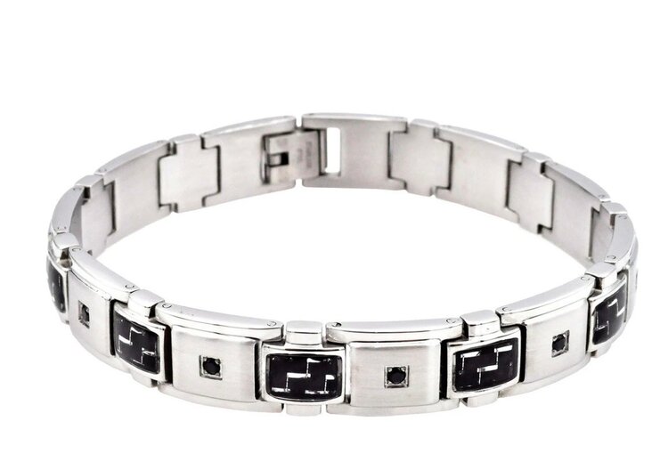 BLACKJACK (Y)BJ STEEL, CARBON FIBER & BLACK ZIRCONIA BRACELET
