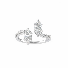 DIAMOND TRADERS INTERNATIONAL (Y)14KW 1.33 LG DUAL MARQUISE DIAMOND WHITE GOLD RING DIAMOND TRADERS INTERNATIONAL (Y)14KW 1.33 LG DUAL MARQUISE DIAMOND WHITE GOLD RING