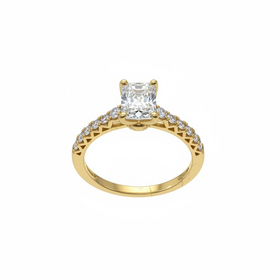 DIAMOND TRADERS INTERNATIONAL (Y)14KY 1.25 LG RADIANT EMERALD DIAMOND WITH ROUND SIDE STONES IN 14K GOLD RING DIAMOND TRADERS INTERNATIONAL (Y)14KY 1.25 LG RADIANT EMERALD DIAMOND WITH ROUND SIDE STONES IN 14K GOLD RING