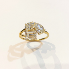 DIAMOND TRADERS INTERNATIONAL (Y)14KY 1.75LG OVAL, EMERALD AND TEARDROP LAB DIAMONDS IN 14K GOLD DIAMOND TRADERS INTERNATIONAL (Y)14KY 1.75LG OVAL, EMERALD AND TEARDROP LAB DIAMONDS IN 14K GOLD