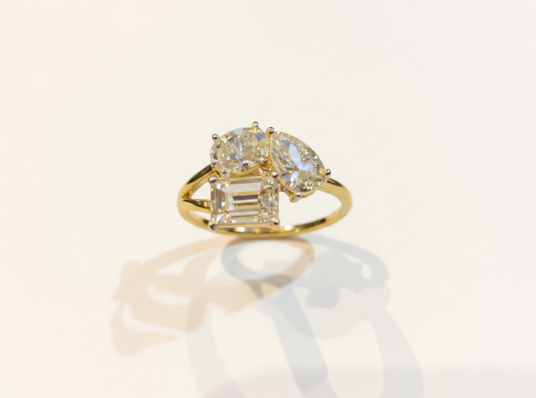 DIAMOND TRADERS INTERNATIONAL (Y)14KY 1.75LG  OVAL, EMERALD AND TEARDROP LAB DIAMONDS IN 14K GOLD