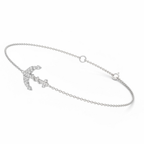 EFFY (Y)14KW 0.10DIA DIAMOND ANCHOR WHITE GOLD BRACELET