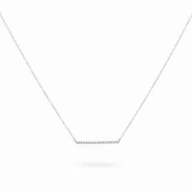 DIAMOND TRADERS INTERNATIONAL (Y)10KW 0.11DIA DIAMOND CUT CHAIN NECKLACE WITH DIAMOND BAR PENDANT