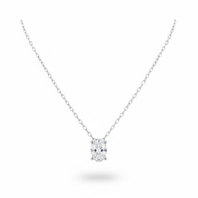 DIAMOND TRADERS INTERNATIONAL (Y)14KW .50LG OVAL DIAMOND CUT 14K WHITE GOLD CHAIN WITH OVAL LAB GROWN DIAMOND DIAMOND TRADERS INTERNATIONAL (Y)14KW .50LG OVAL DIAMOND CUT 14K WHITE GOLD CHAIN WITH OVAL LAB GROWN DIAMOND