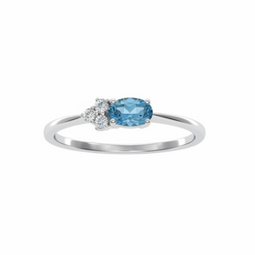 DIAMOND TRADERS INTERNATIONAL (Y)10KW .04DIA & TPZ ASYMMETRICAL OVAL BLUE TOPAZ WITH THREE ROUND DIAMONDS IN 14K WHITE GOLD DIAMOND TRADERS INTERNATIONAL (Y)10KW .04DIA & TPZ ASYMMETRICAL OVAL BLUE TOPAZ WITH THREE ROUND DIAMONDS IN 14K WHITE GOLD