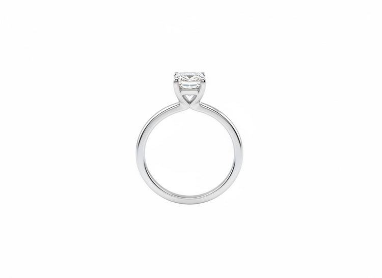 DIAMOND TRADERS INTERNATIONAL (Y)14KW 1.0LG IGI SOLITAIRE EMERALD WHITE GOLD RING IGI CERTIFIED VS2 COLOR E