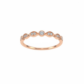 DIAMOND TRADERS INTERNATIONAL (Y)10KR .11DIA THIN STACKABLE ROSE GOLD BAND WITH DIAMONDS