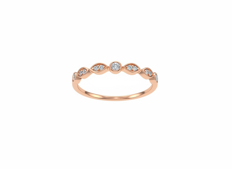 DIAMOND TRADERS INTERNATIONAL (Y)10KR .11DIA THIN STACKABLE ROSE GOLD BAND WITH DIAMONDS