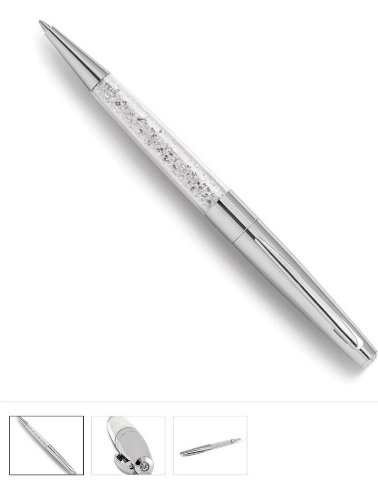(Y) BALLPOINT PEN SILVER MULTI CRYSTAL CHAMBER