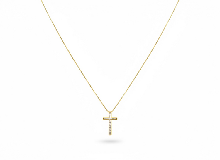 (R)10KY 0.15 DIA GOLD AND DIAMOND CROSS