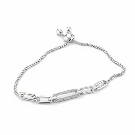 (R)925 .25DIA PAPERCLIP STYLE BRACELET